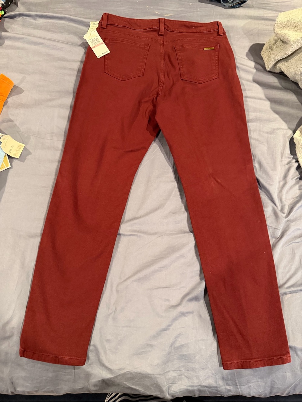 MICHAEL Michael Kors Straight-Leg Jeans in Burgundy